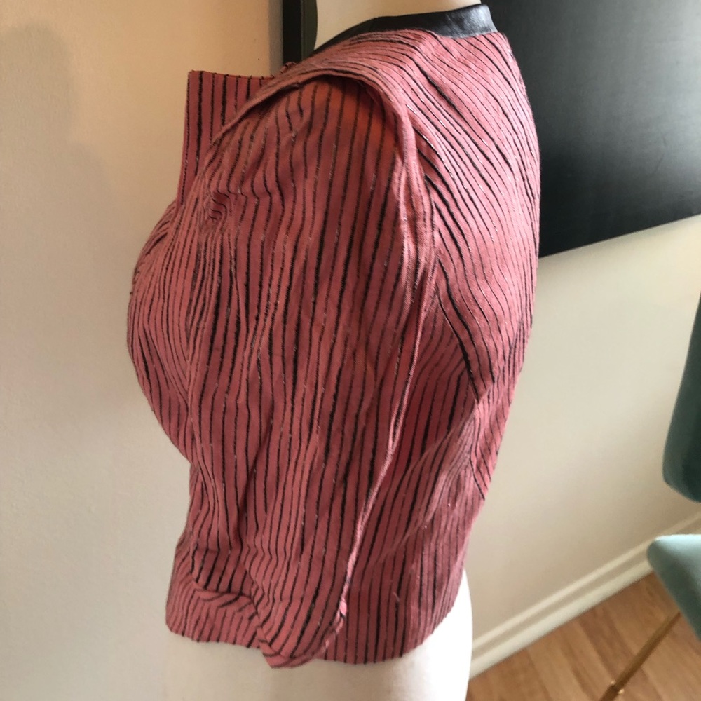 Stella & Jamie pink Silk cap sleeve blazer Sz S - Picture 3 of 7